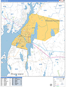 Fall River  Wall Map Basic Style